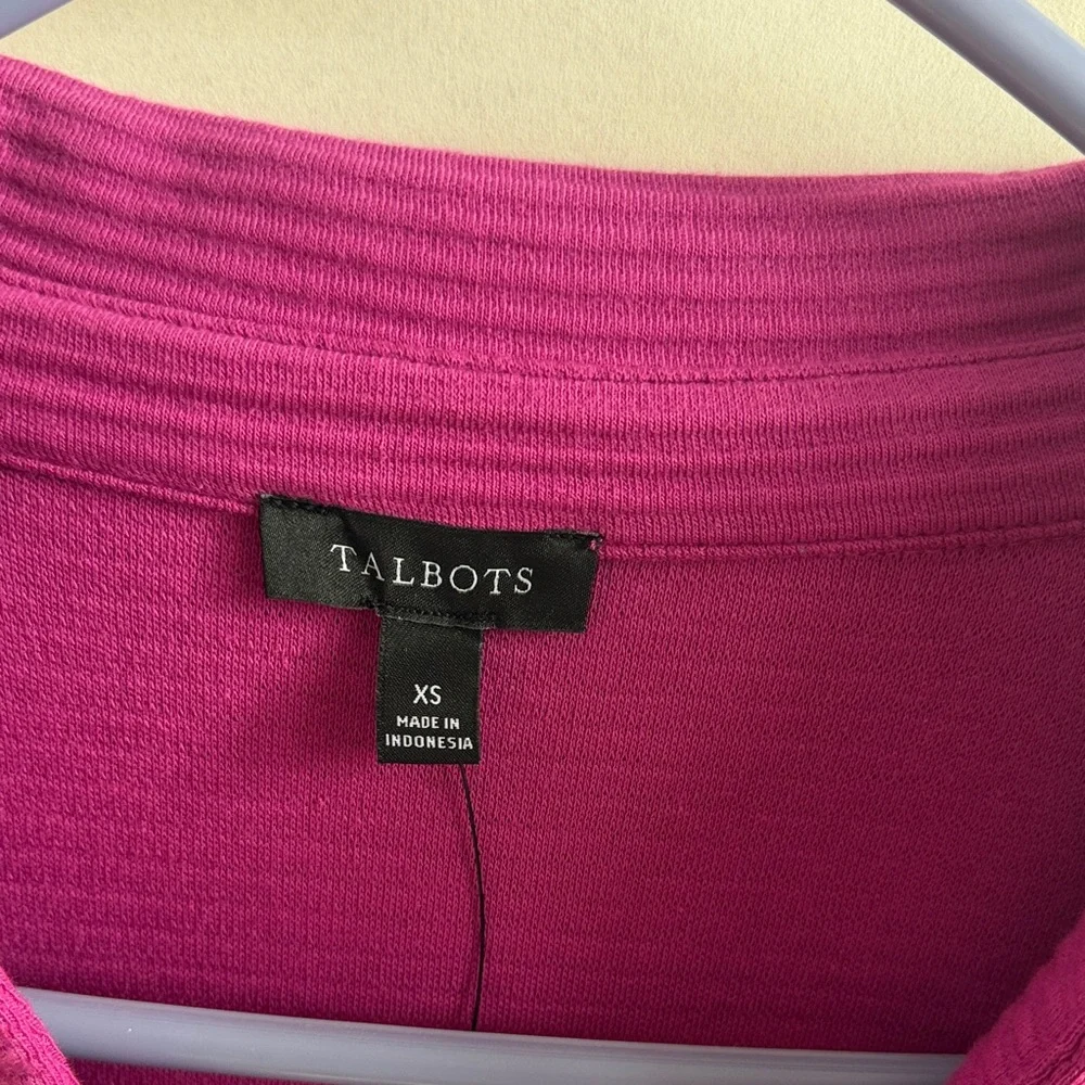 Talbots Fuchsia Ribbed Blouse - Picture 2 of 6